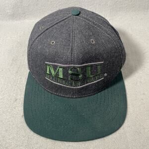 Vintage Michigan State University MSU Hat Snapback Cap Adjustable USA Made